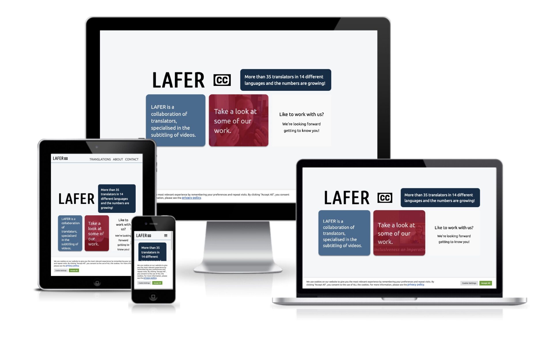 Website lafer.cc responsive on different devices